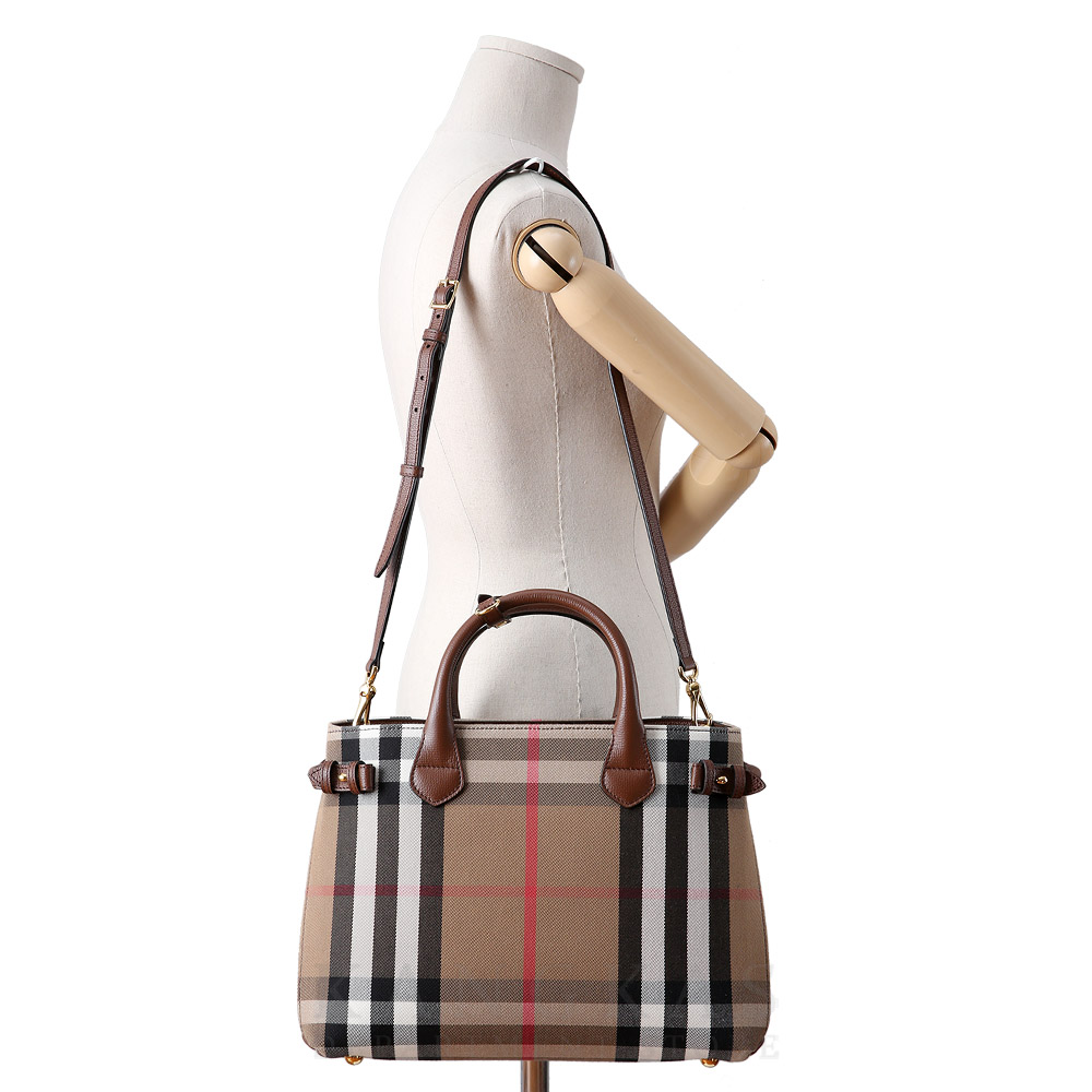 BURBERRY(USED)버버리 캔버스 체크 배너 백