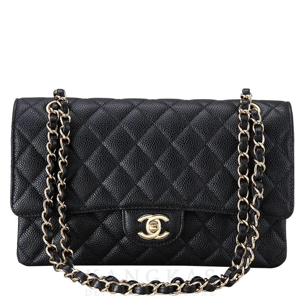 CHANEL(USED)샤넬 클래식 캐비어 미듐 금장