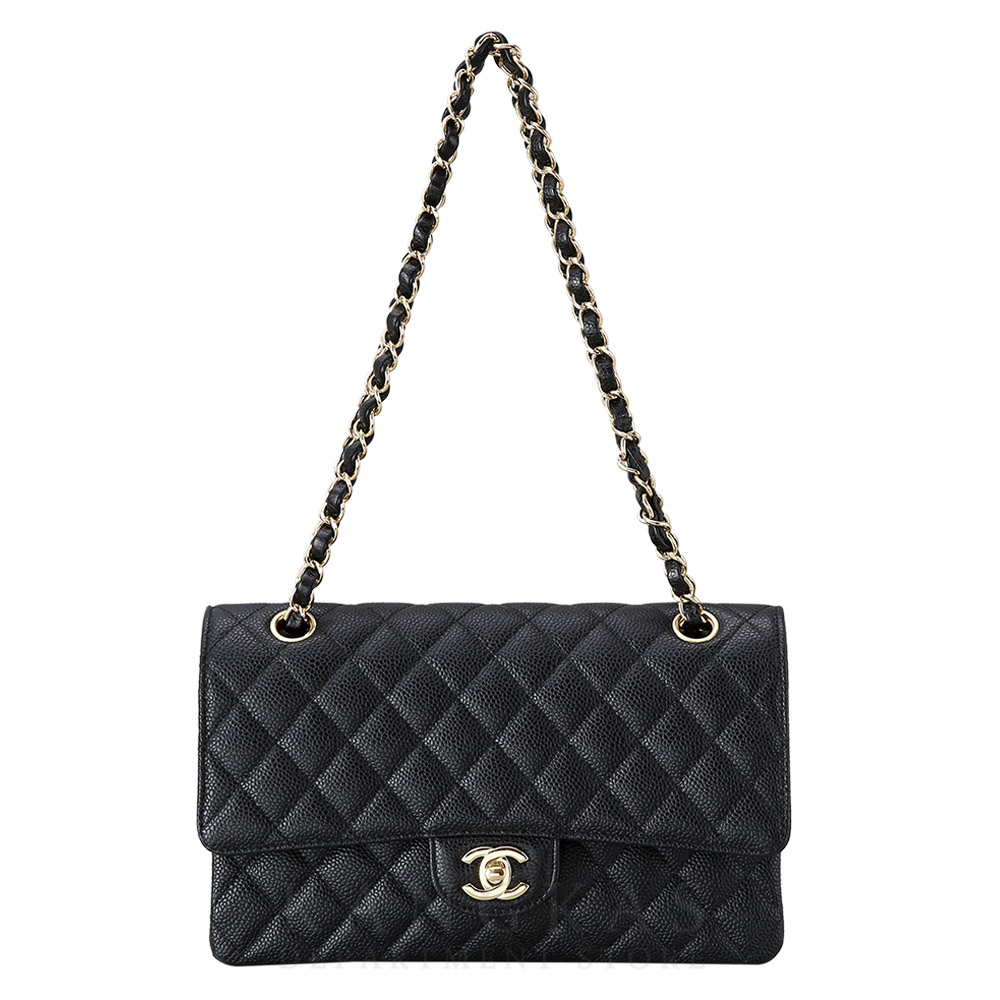 CHANEL(USED)샤넬 클래식 캐비어 미듐 금장