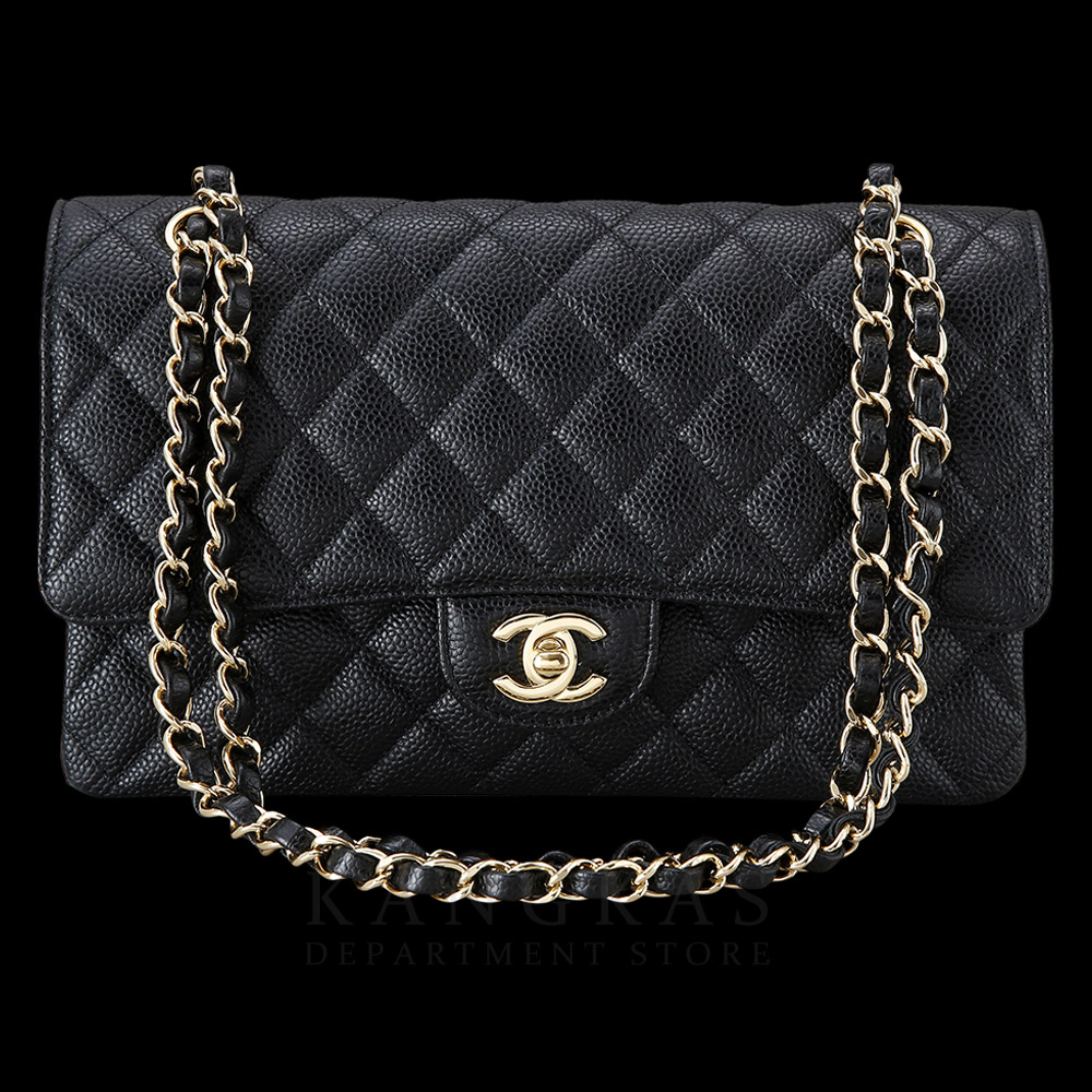 CHANEL(USED)샤넬 클래식 캐비어 미듐 금장
