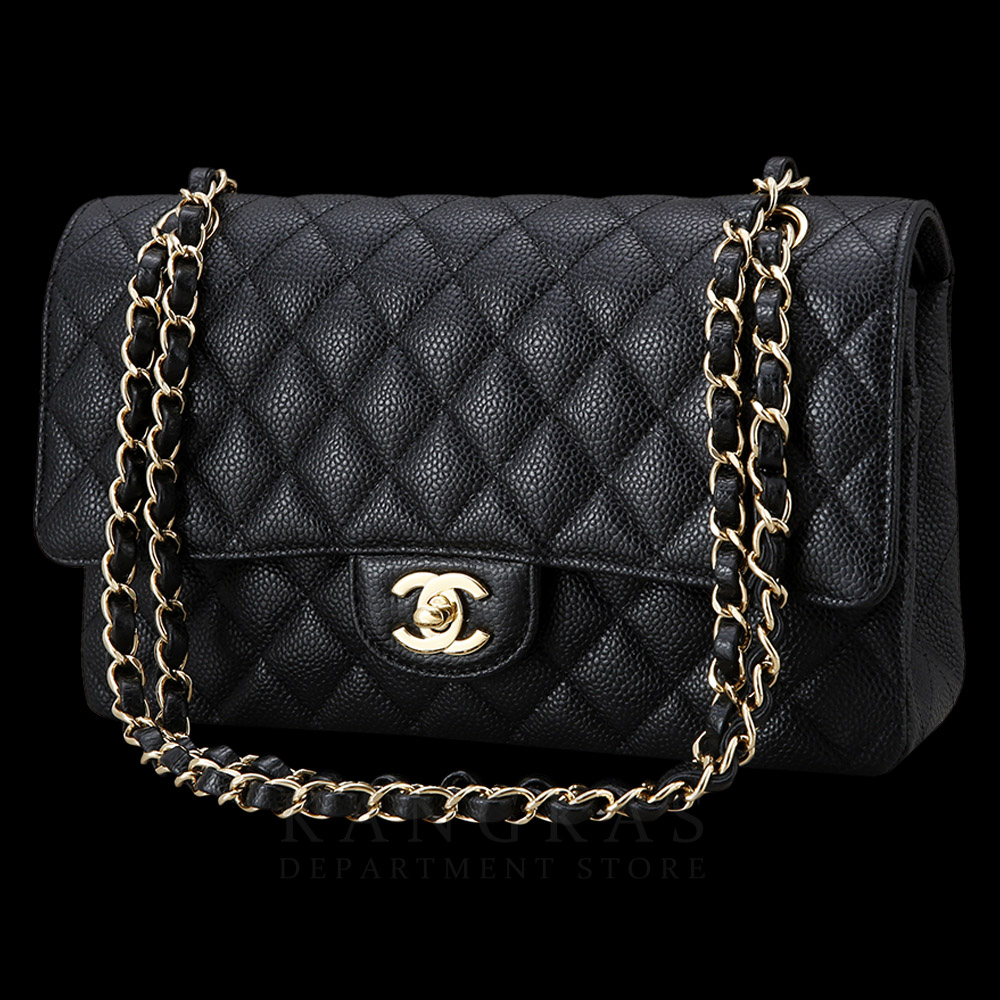 CHANEL(USED)샤넬 클래식 캐비어 미듐 금장