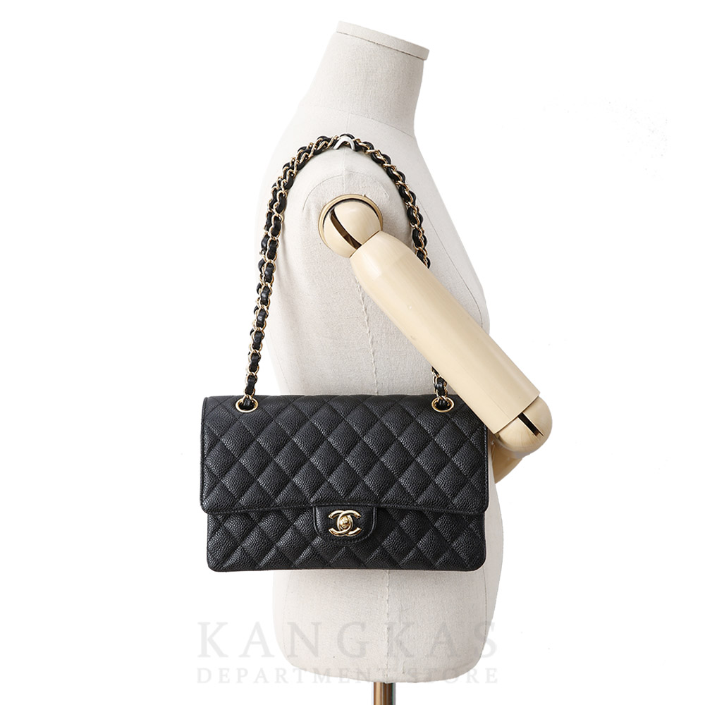 CHANEL(USED)샤넬 클래식 캐비어 미듐 금장