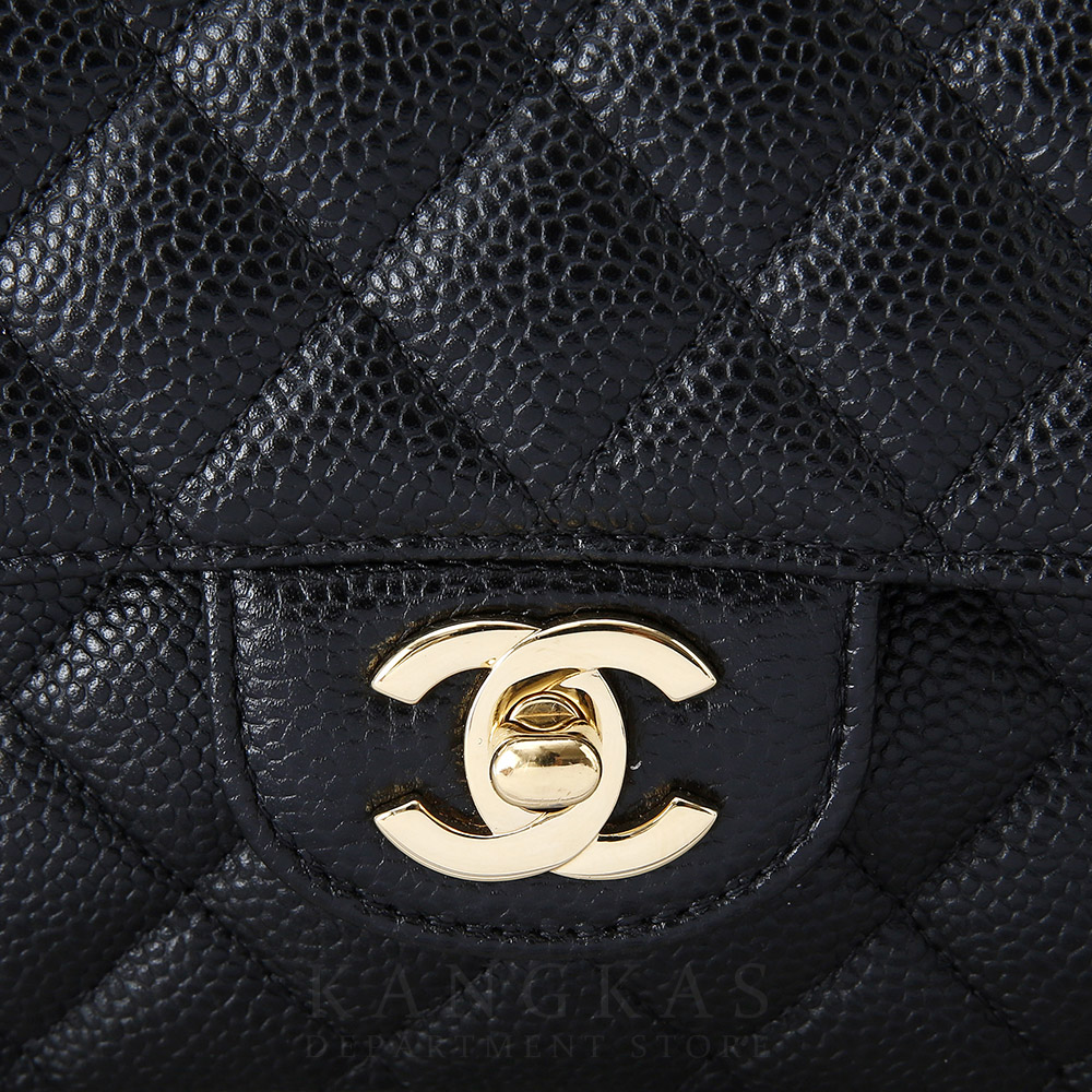 CHANEL(USED)샤넬 클래식 캐비어 미듐 금장