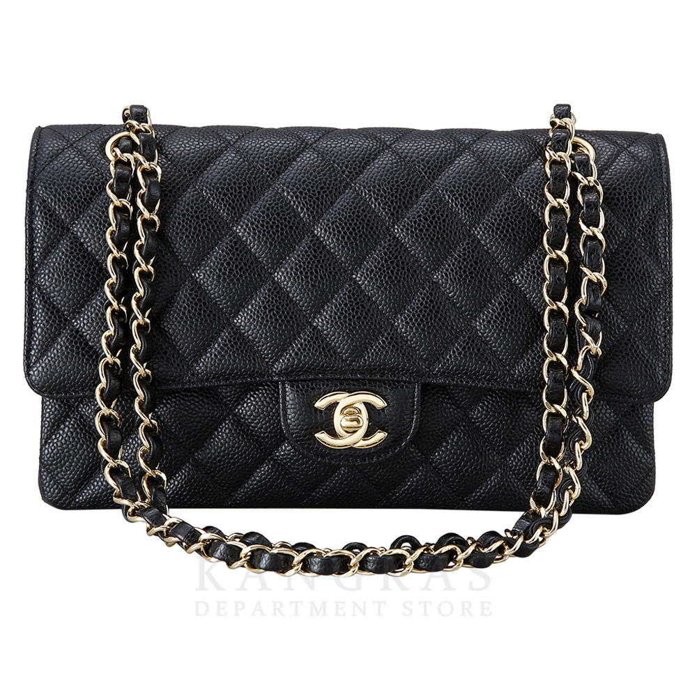 CHANEL(USED)샤넬 클래식 캐비어 미듐 금장