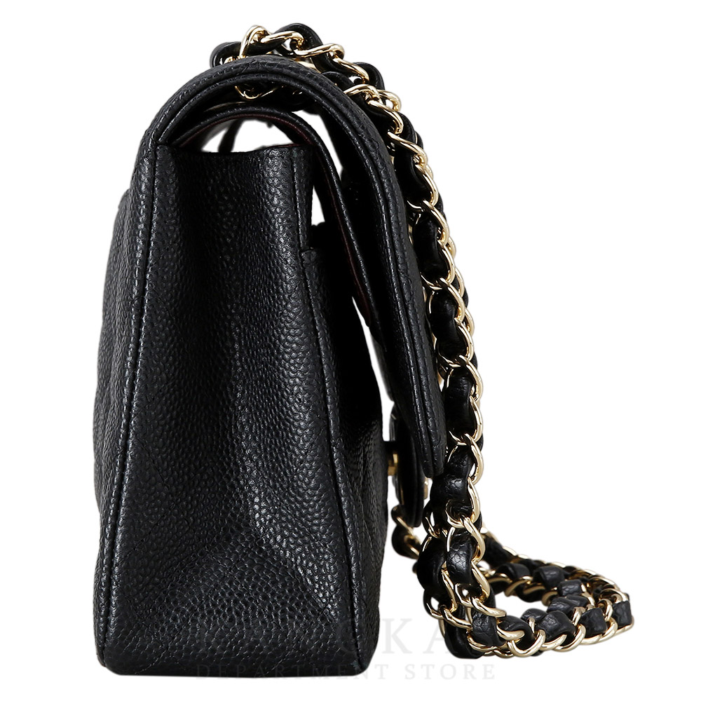 CHANEL(USED)샤넬 클래식 캐비어 미듐 금장