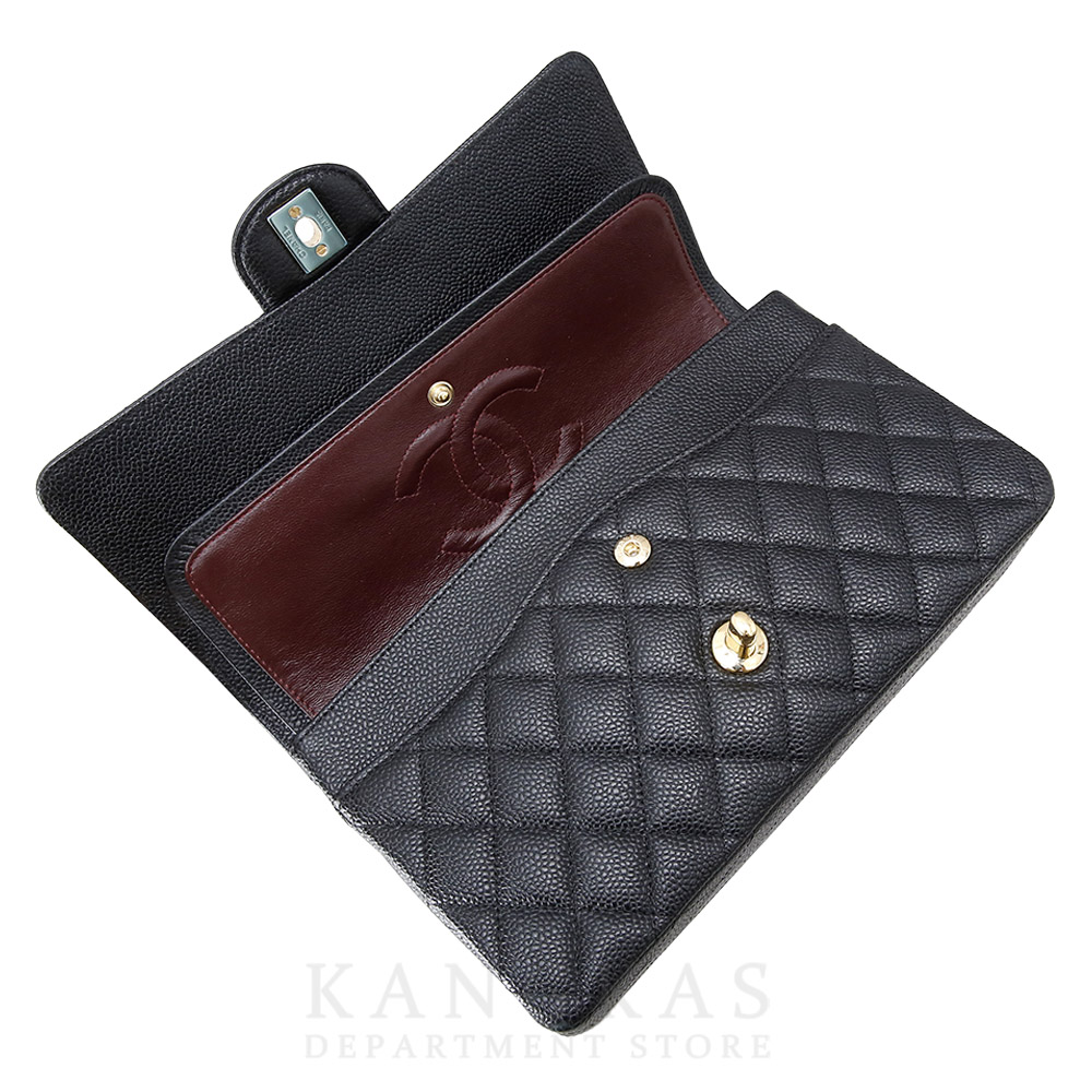 CHANEL(USED)샤넬 클래식 캐비어 미듐 금장