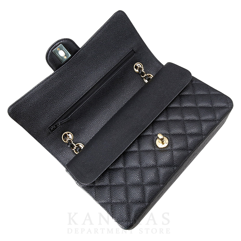 CHANEL(USED)샤넬 클래식 캐비어 미듐 금장