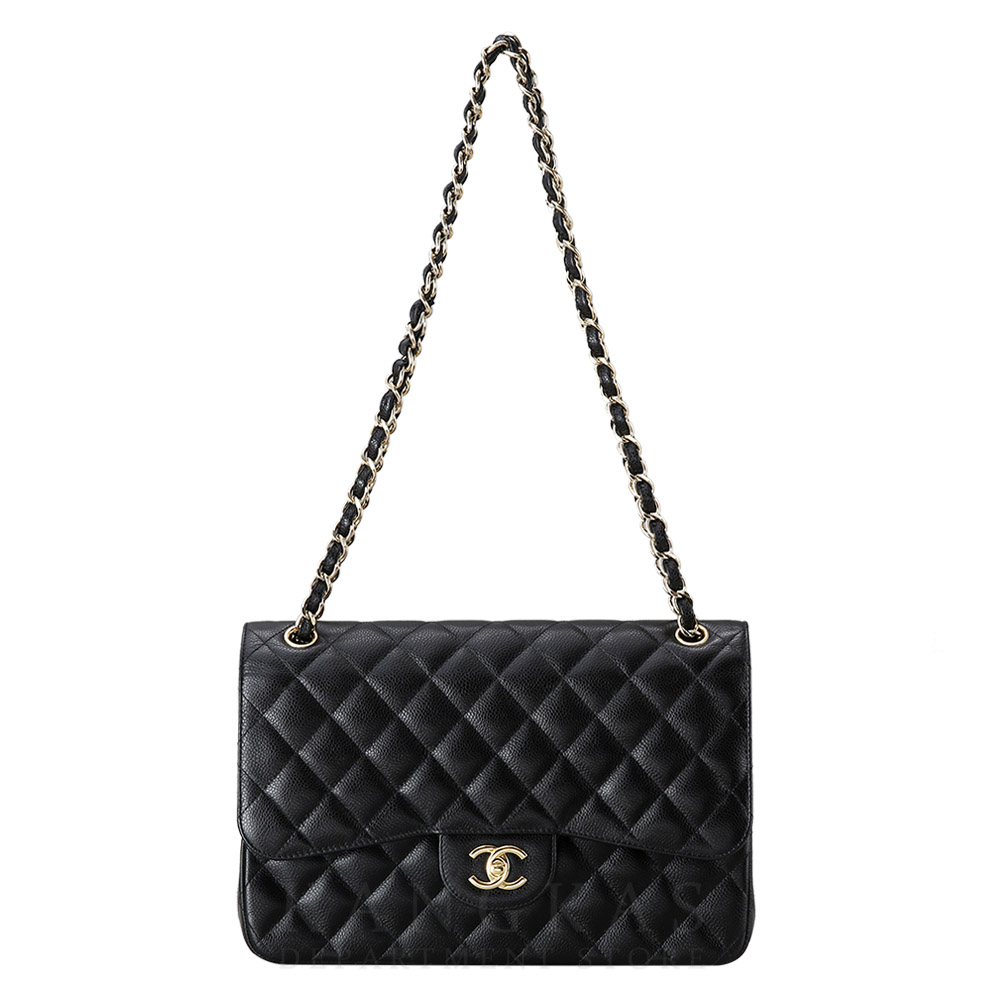 CHANEL(USED)샤넬 클래식 캐비어 점보 블랙