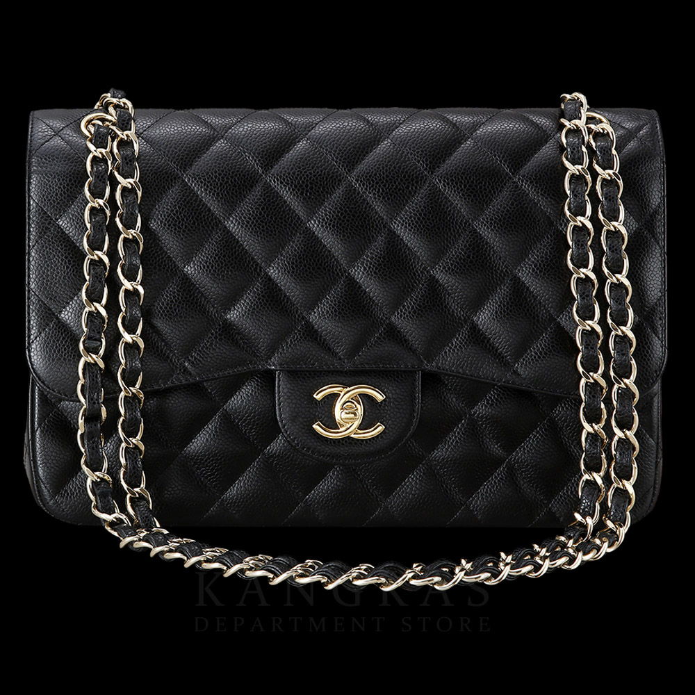 CHANEL(USED)샤넬 클래식 캐비어 점보 블랙