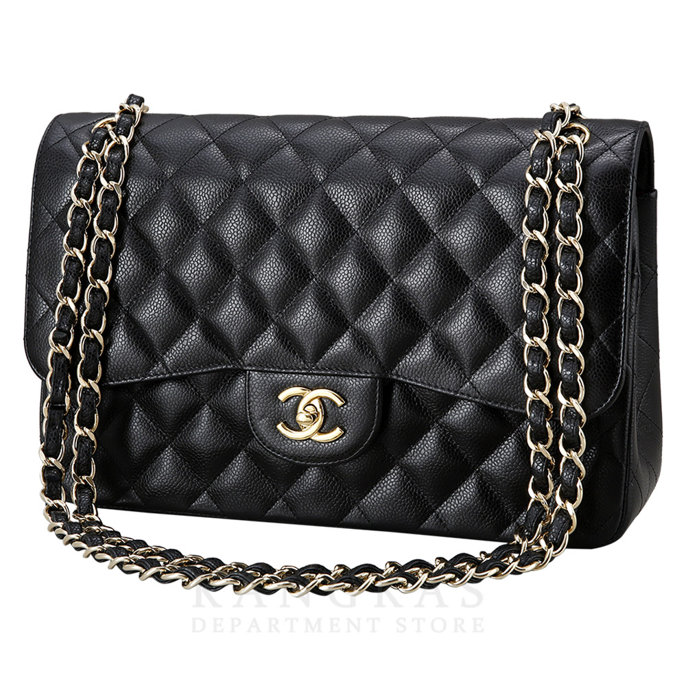 CHANEL(USED)샤넬 클래식 캐비어 점보 블랙