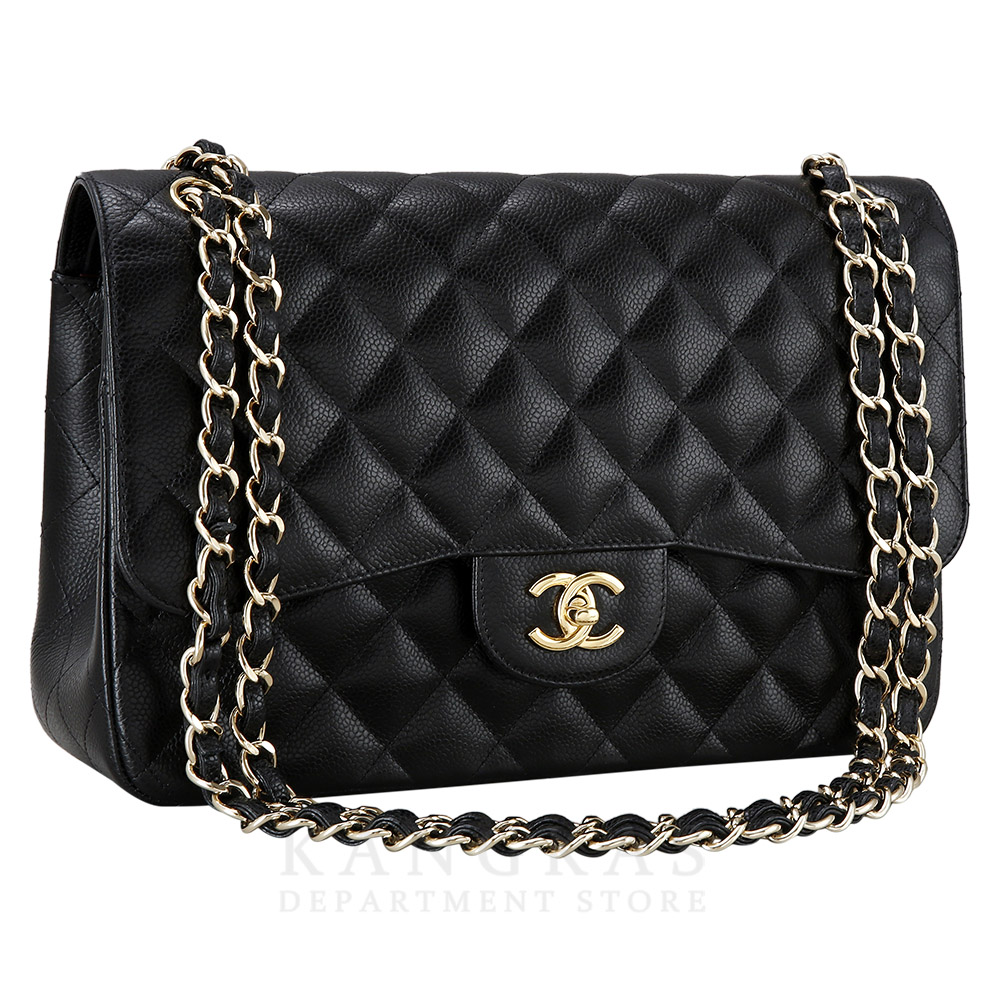 CHANEL(USED)샤넬 클래식 캐비어 점보 블랙