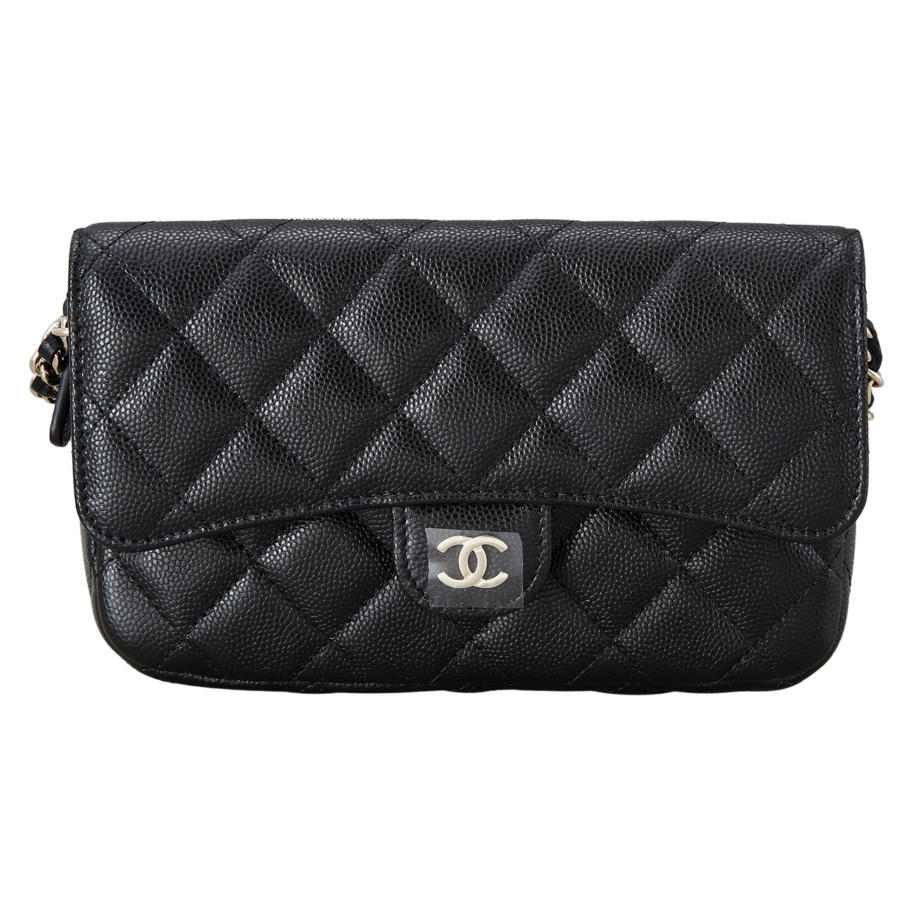 CHANEL(USED)샤넬 클래식 더블 폰홀더백 블랙 샴페인골드 AP2096