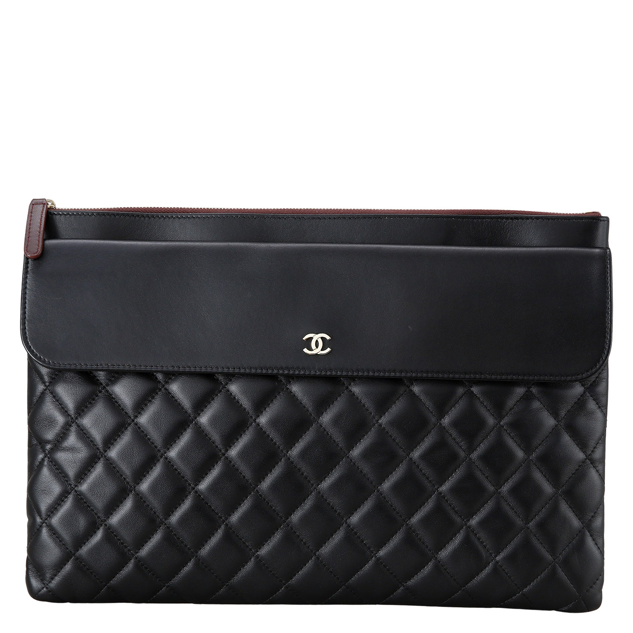 CHANEL(USED)샤넬 시즌 램스킨 플랩 클러치