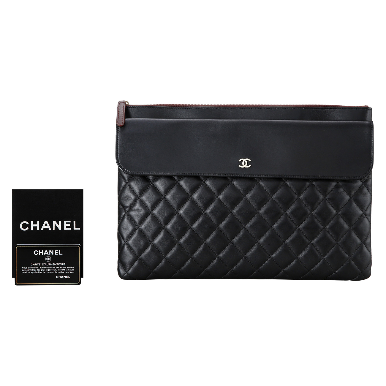 CHANEL(USED)샤넬 시즌 램스킨 플랩 클러치