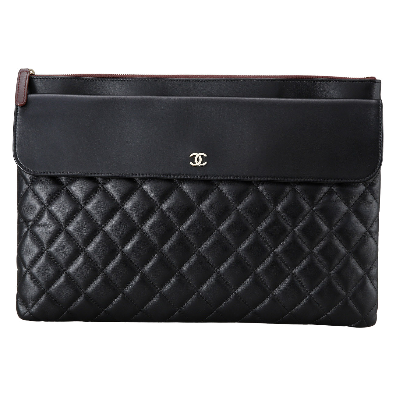 CHANEL(USED)샤넬 시즌 램스킨 플랩 클러치