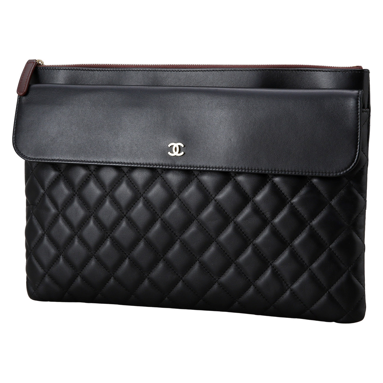 CHANEL(USED)샤넬 시즌 램스킨 플랩 클러치