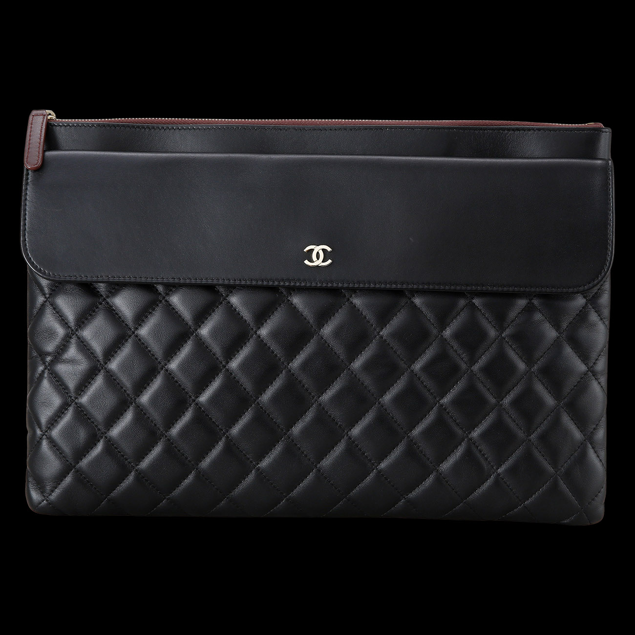CHANEL(USED)샤넬 시즌 램스킨 플랩 클러치