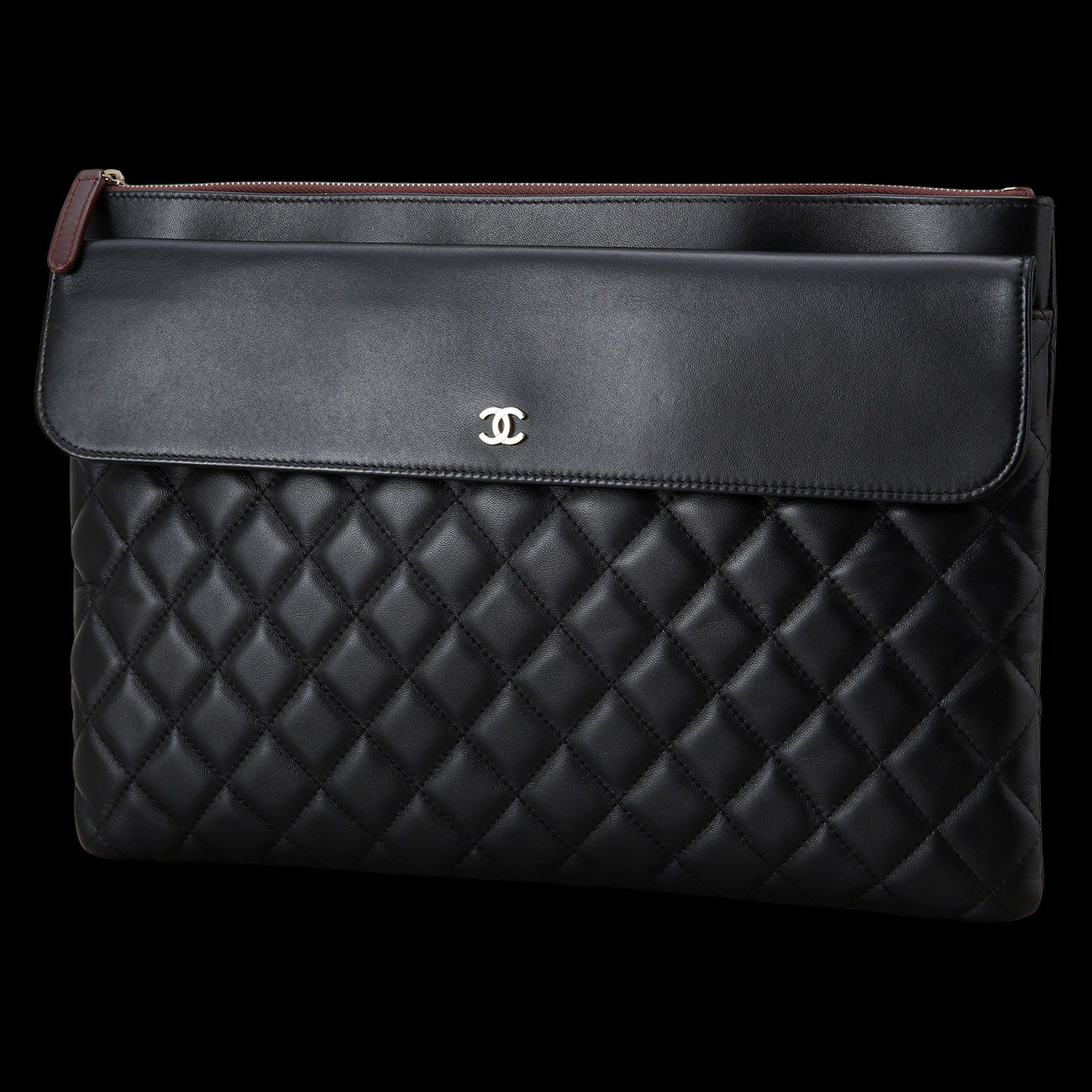 CHANEL(USED)샤넬 시즌 램스킨 플랩 클러치