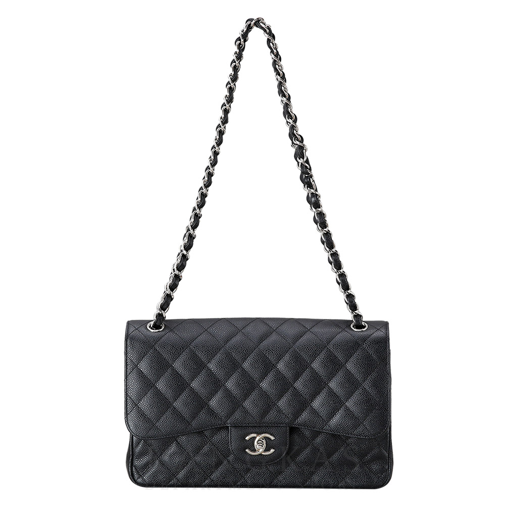 CHANEL(USED)샤넬 클래식 캐비어 점보 블랙