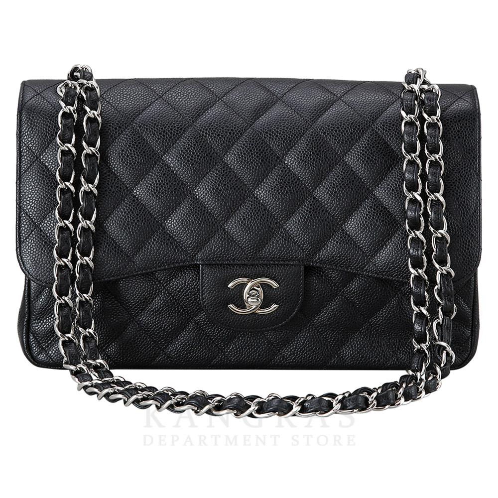 CHANEL(USED)샤넬 클래식 캐비어 점보 블랙