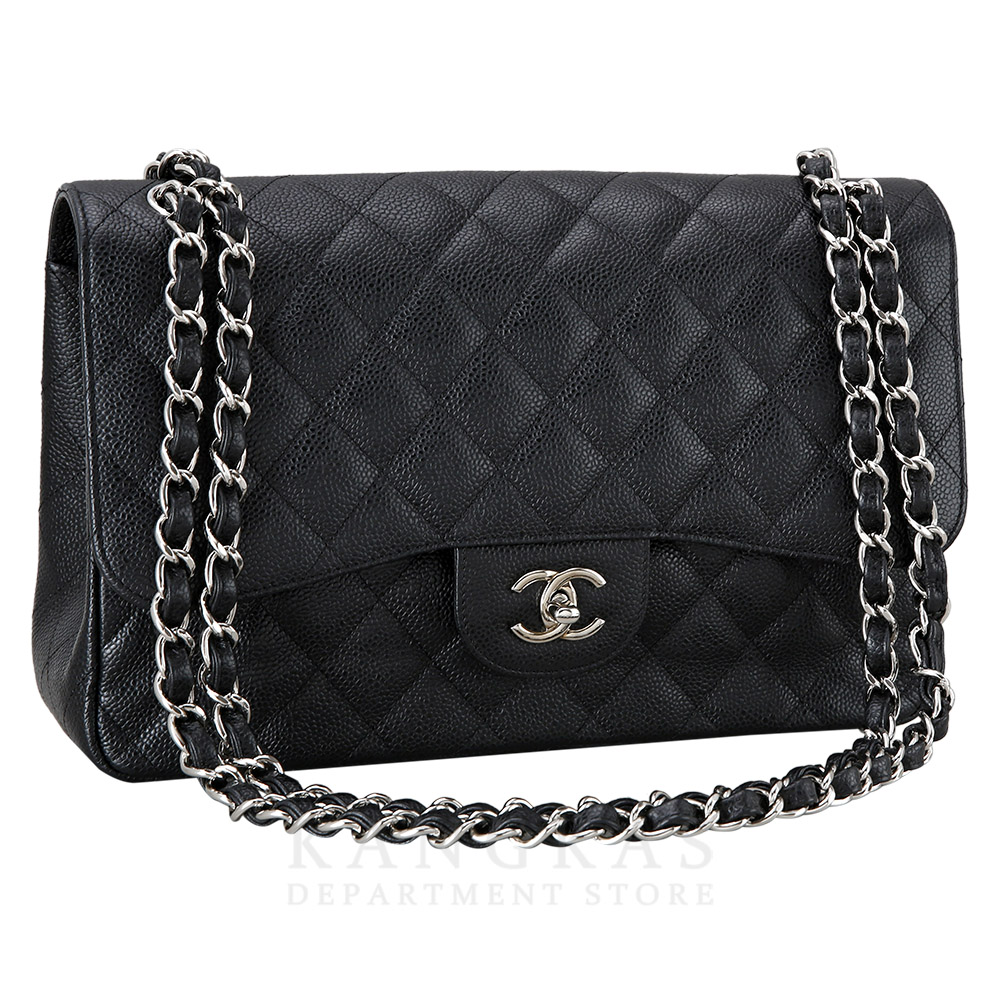 CHANEL(USED)샤넬 클래식 캐비어 점보 블랙