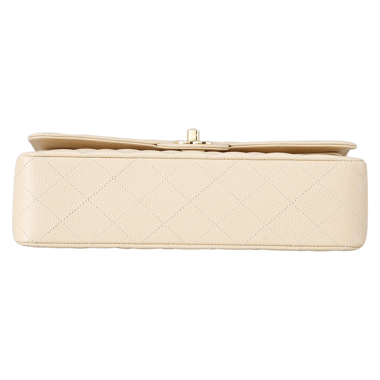 CHANEL(USED)샤넬 베이지 캐비어 클래식 미듐 플랩백
