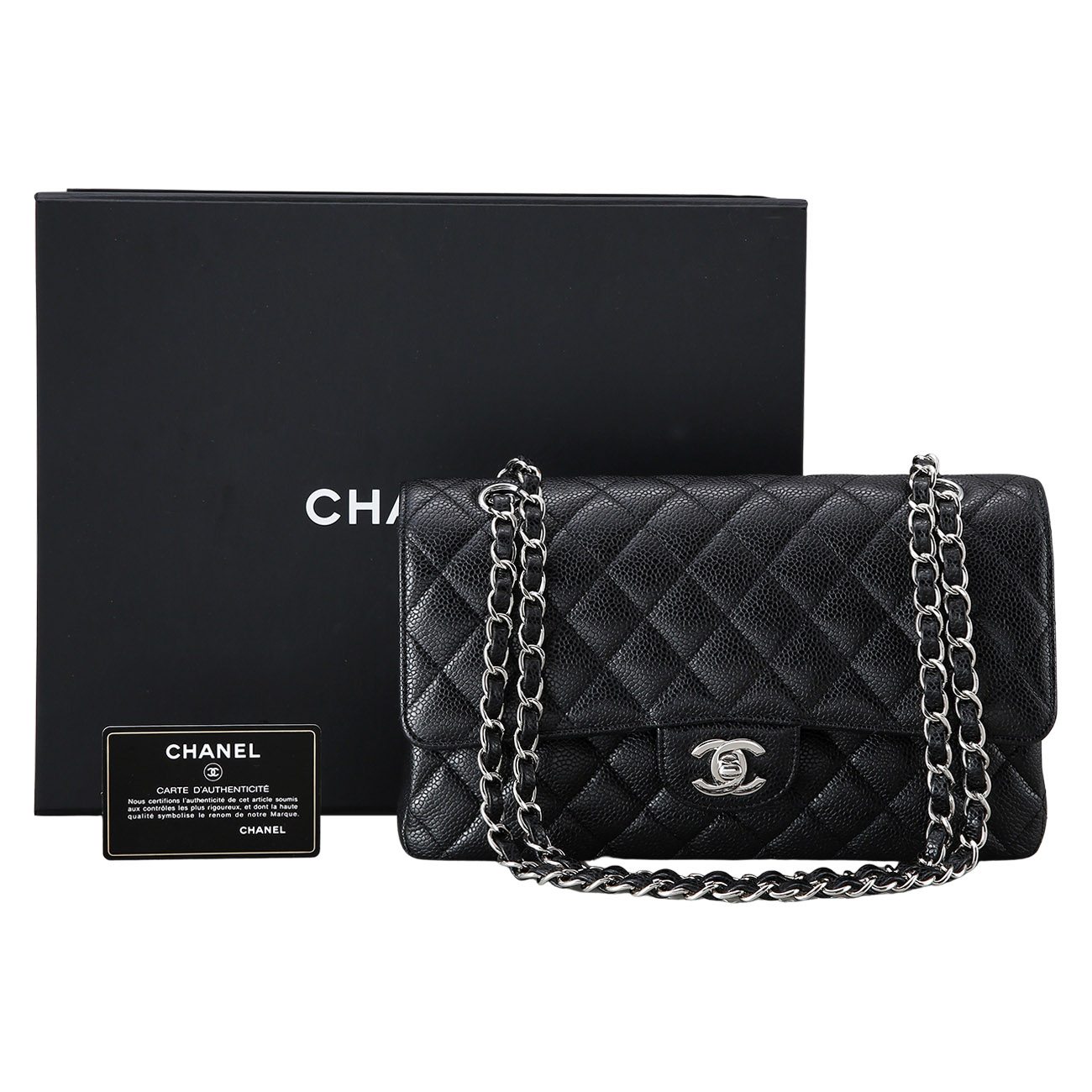 CHANEL(USED)샤넬 클래식 캐비어 미듐