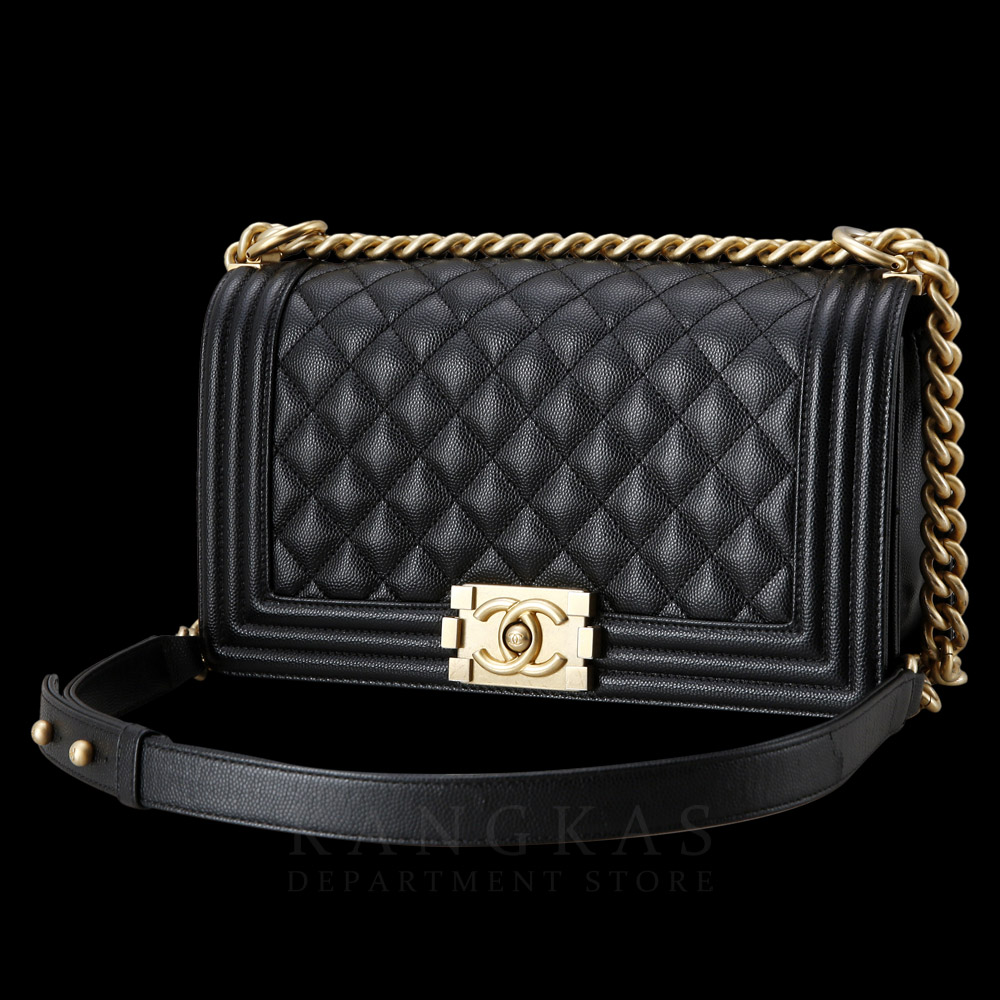 CHANEL(USED)샤넬 보이샤넬 캐비어 미듐 금장
