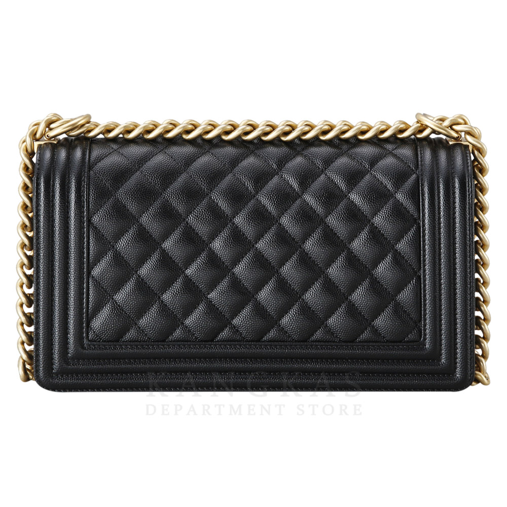 CHANEL(USED)샤넬 보이샤넬 캐비어 미듐 금장