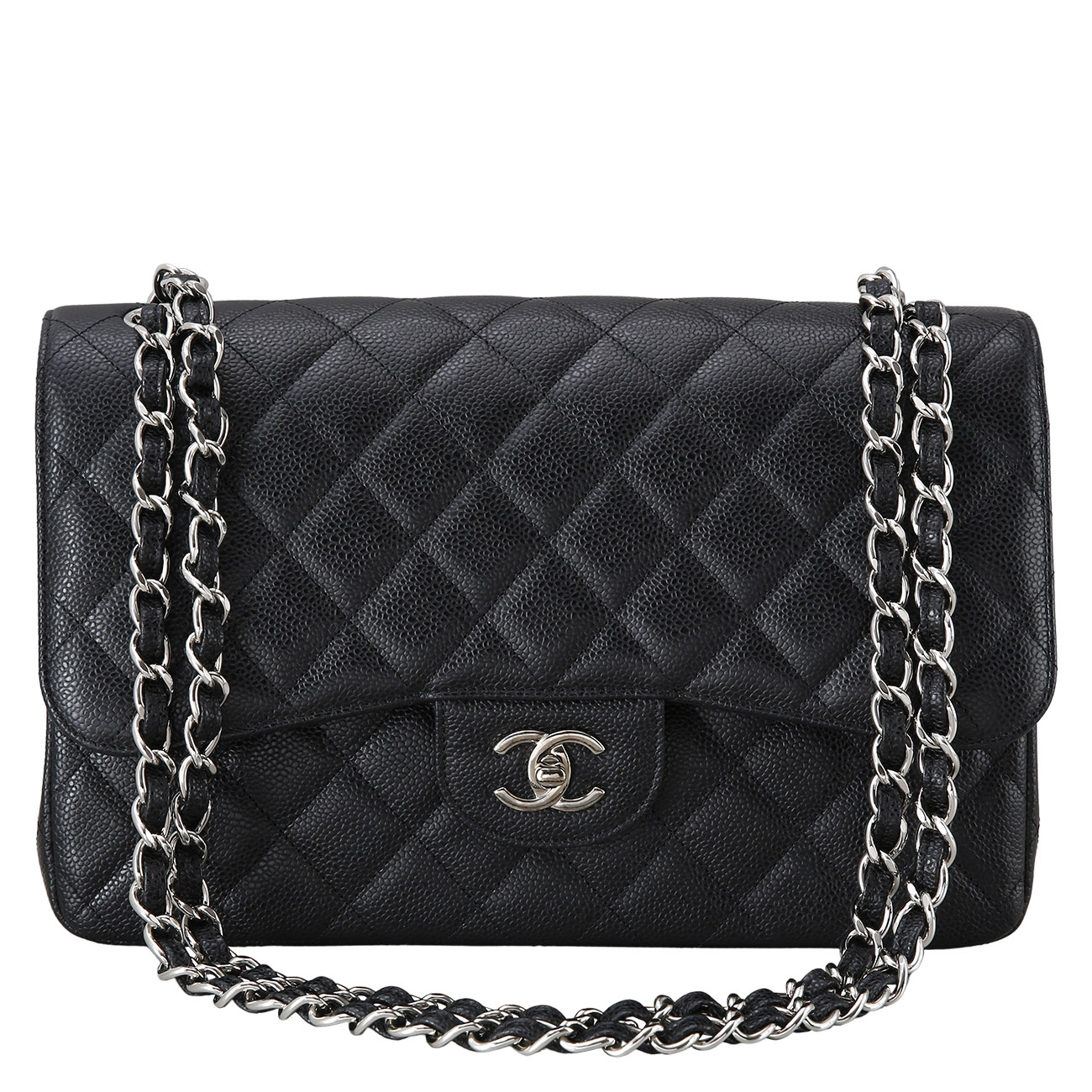 CHANEL(USED)샤넬 클래식 캐비어 점보 블랙