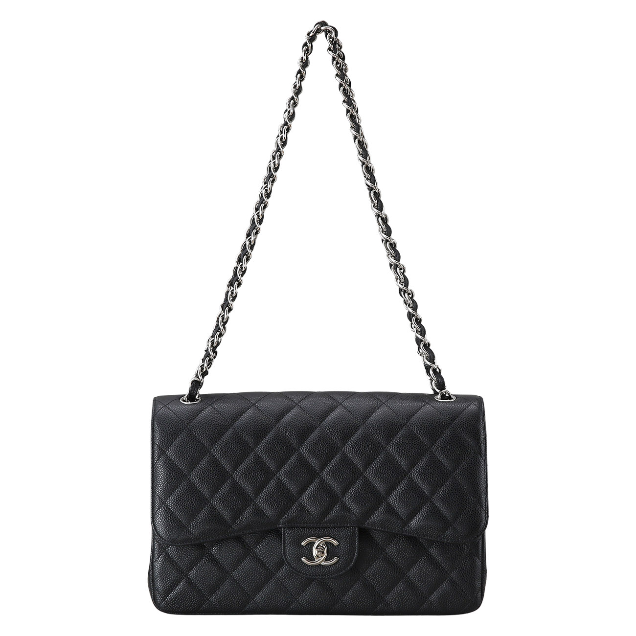 CHANEL(USED)샤넬 클래식 캐비어 점보 블랙
