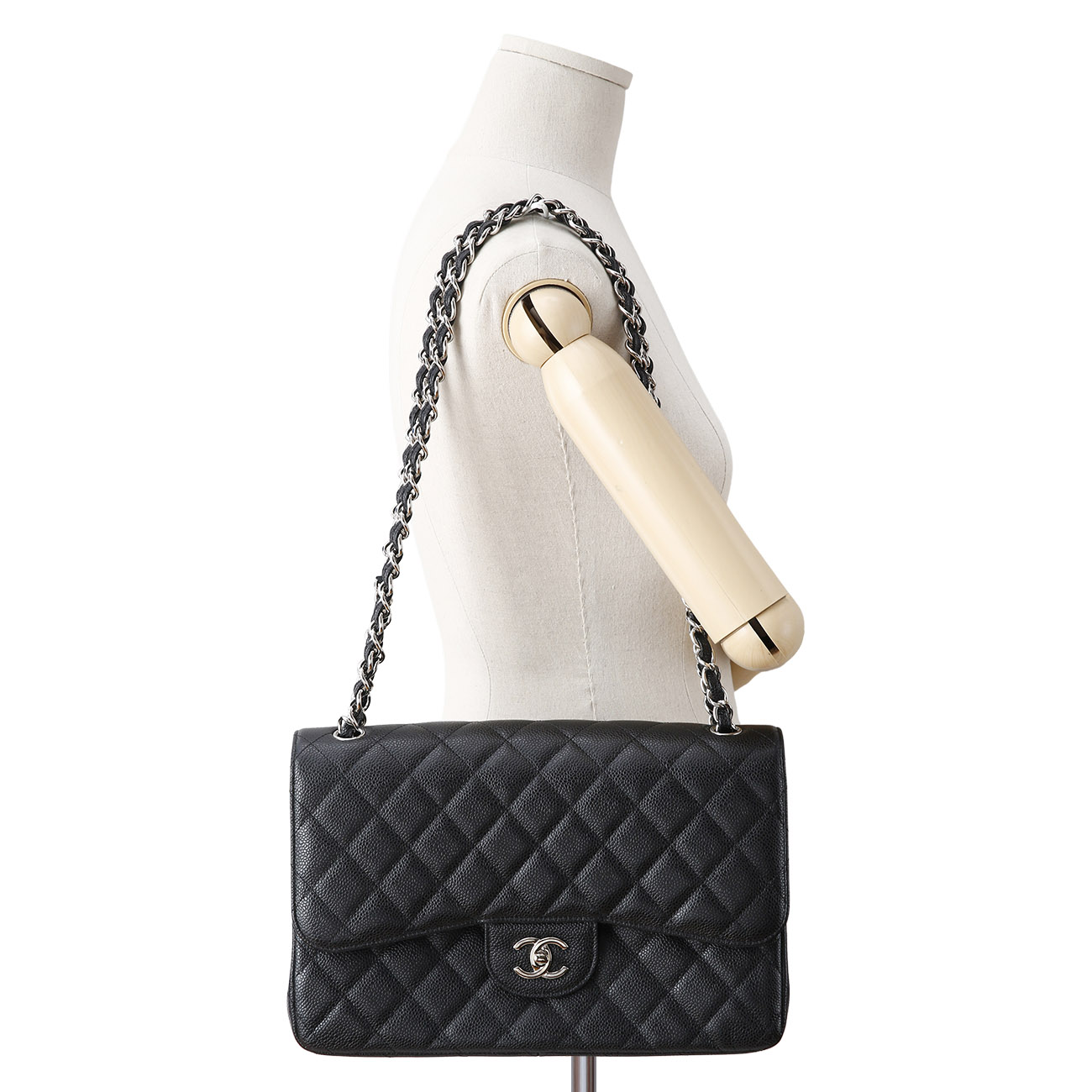 CHANEL(USED)샤넬 클래식 캐비어 점보 블랙