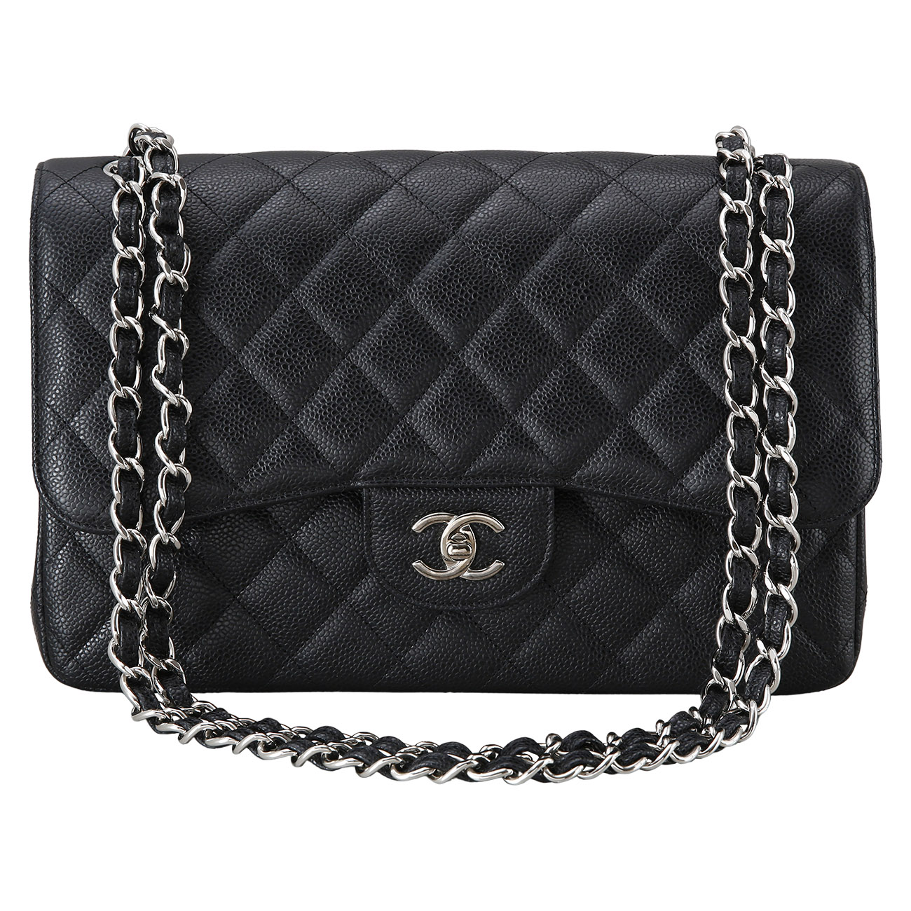 CHANEL(USED)샤넬 클래식 캐비어 점보 블랙