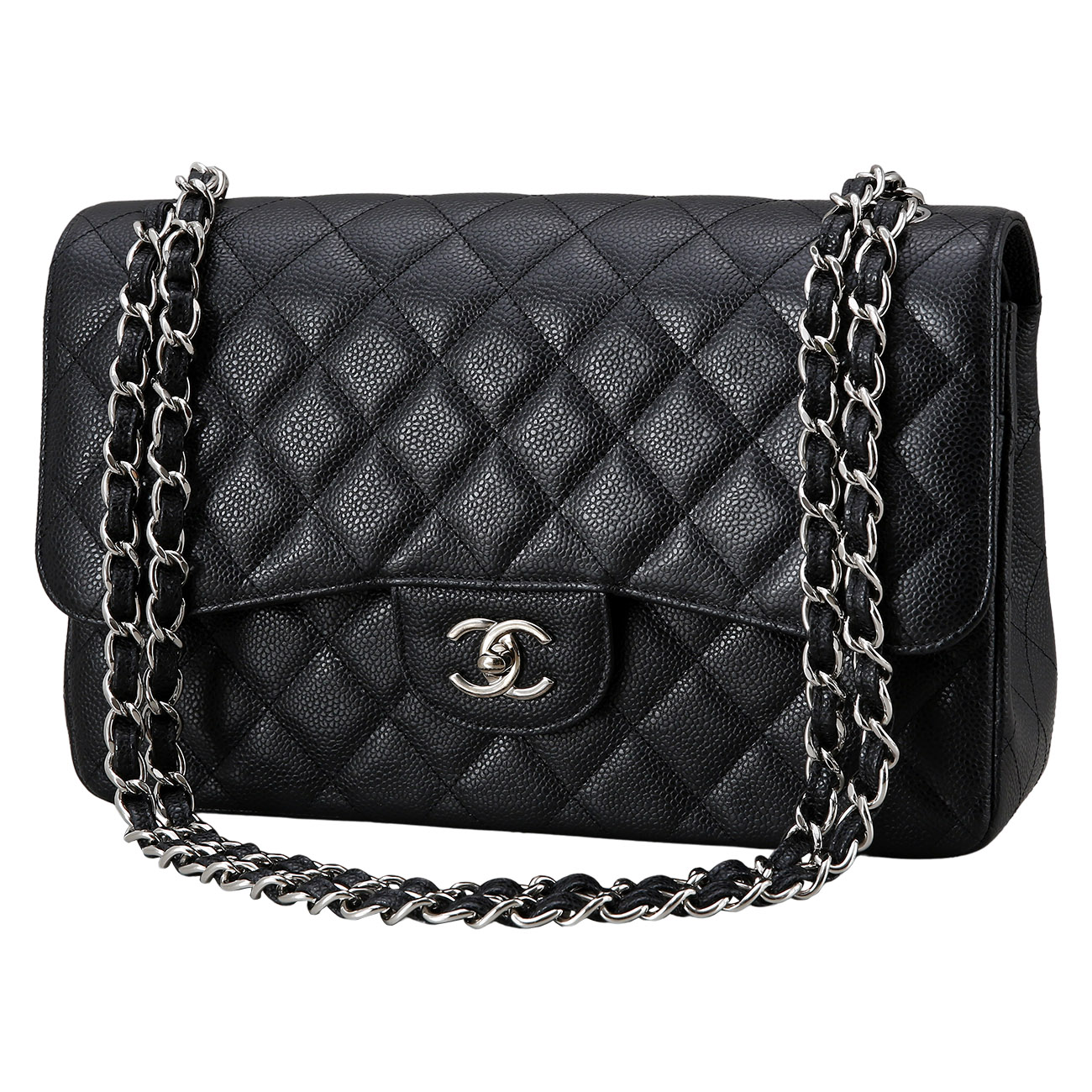 CHANEL(USED)샤넬 클래식 캐비어 점보 블랙