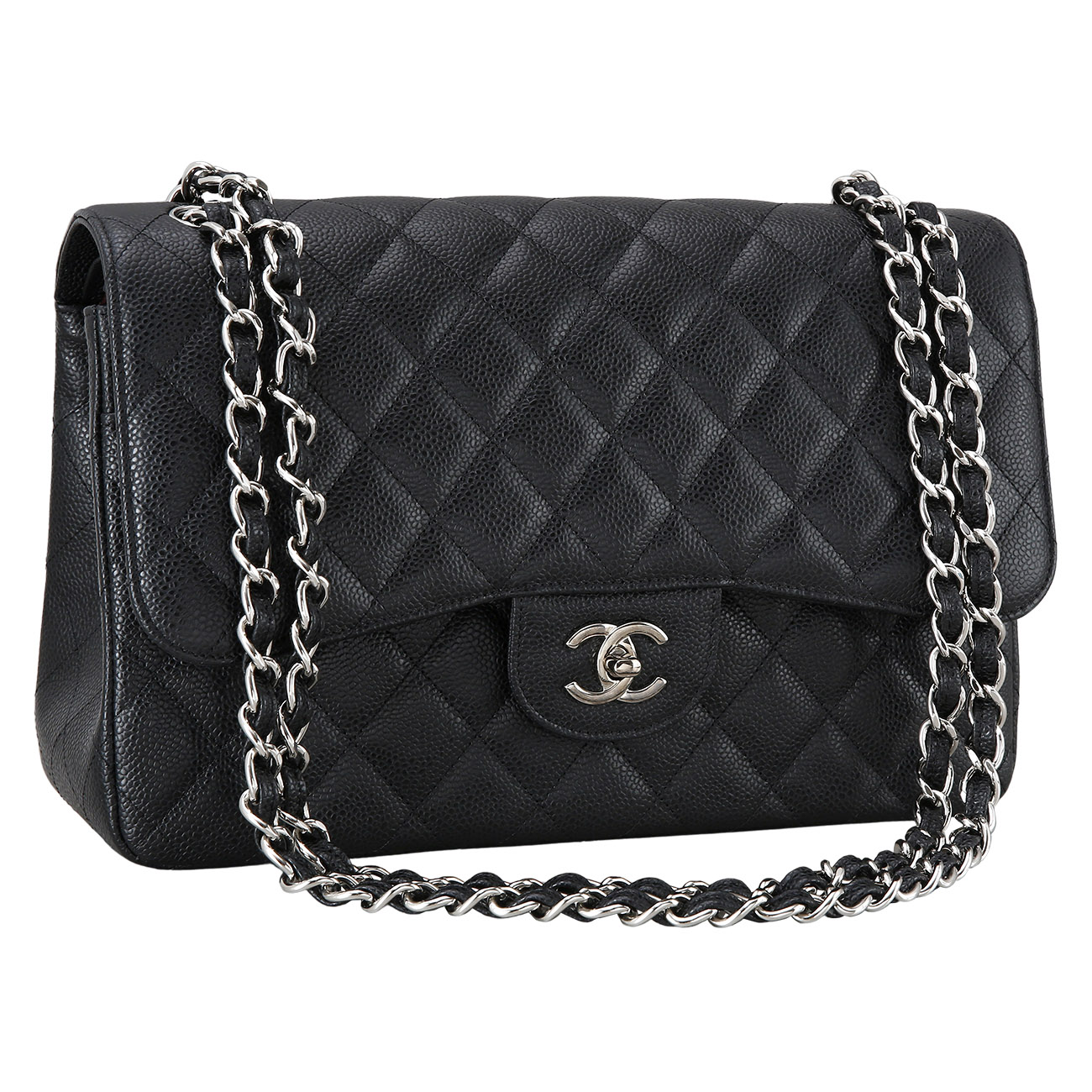 CHANEL(USED)샤넬 클래식 캐비어 점보 블랙