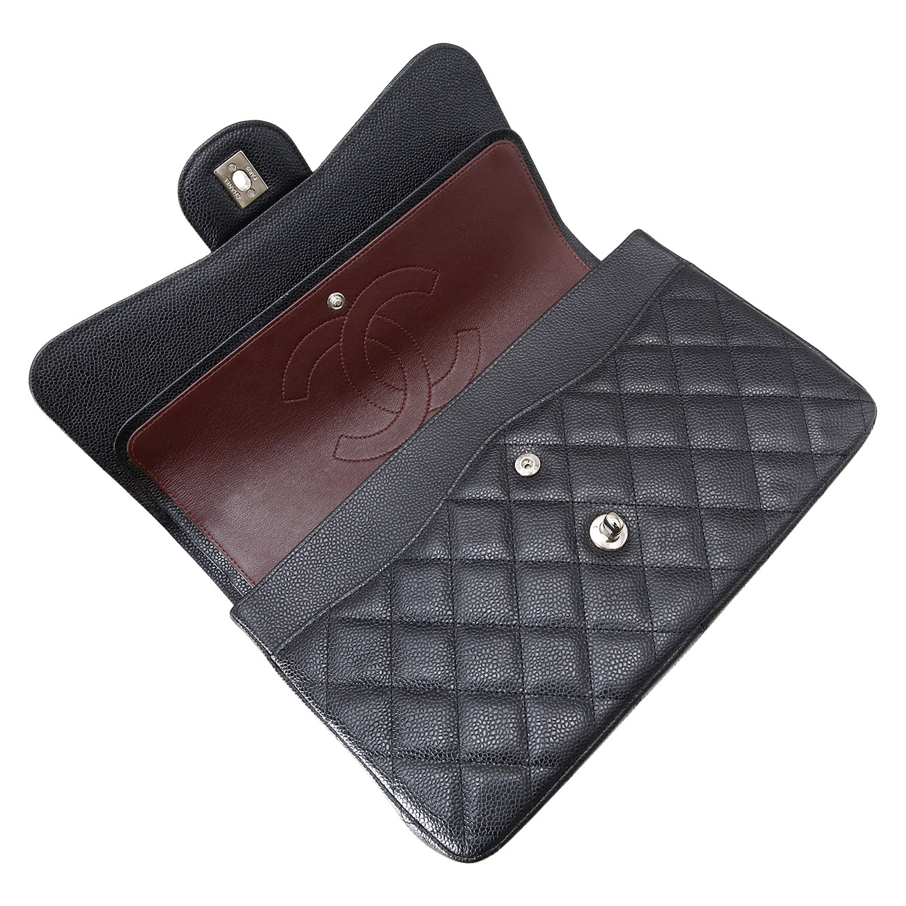 CHANEL(USED)샤넬 클래식 캐비어 점보 블랙